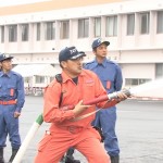 新入消防団員の辞令交付と規律訓練