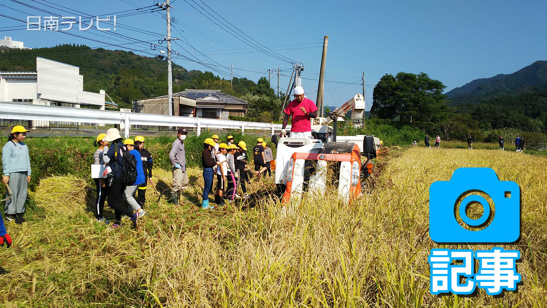 小学生が稲刈り体験